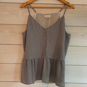 Loft black and white striped tank